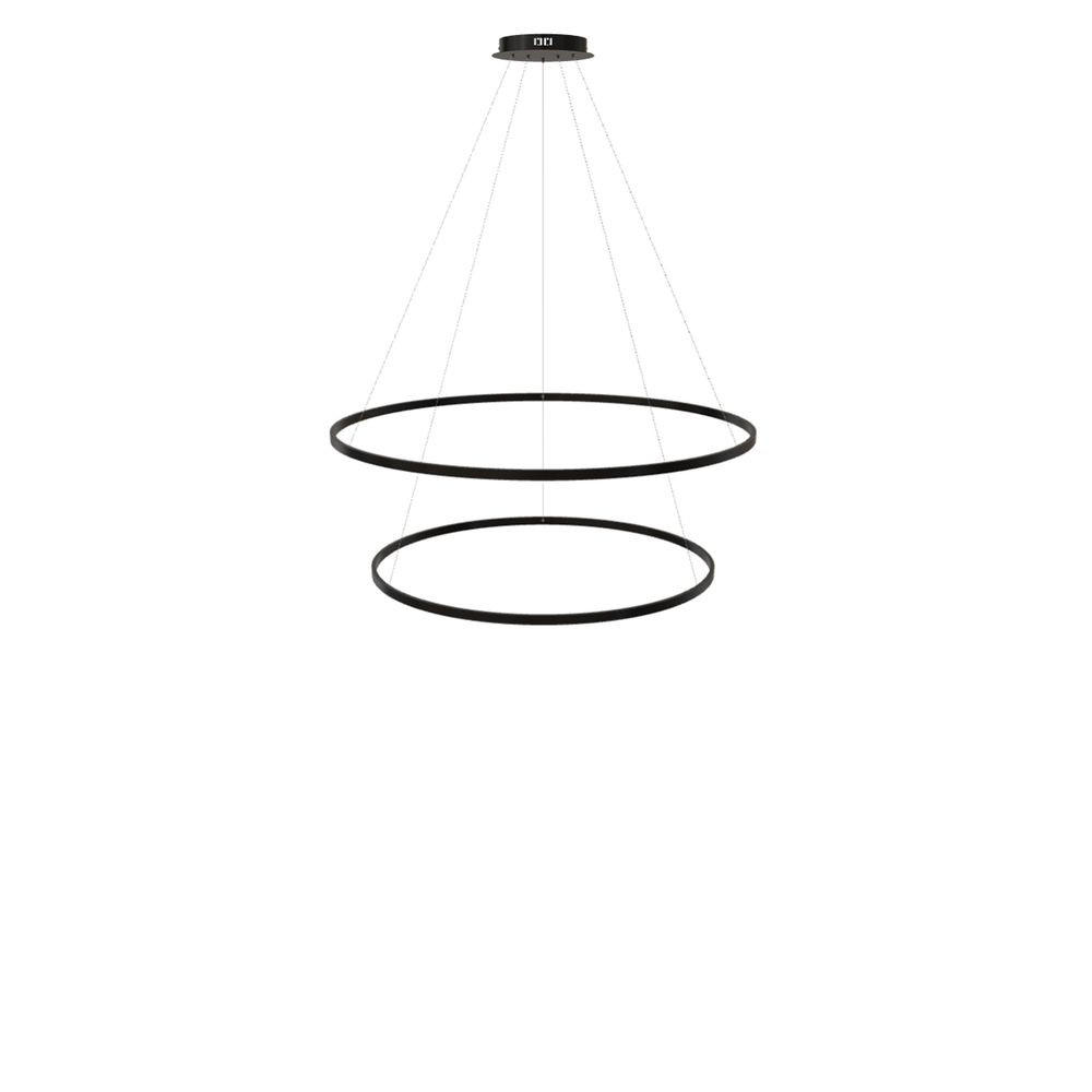 LED-HÄNGELAMPE 2er Ring Schwarz Ø 120 | 100cm - Schwarz, Metall (1.3/120/3.3cm) - s.luce