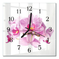 WANDUHR 30x30 cm - Orchideen - Pink, Glas (30/30/0.4cm) - TULUP