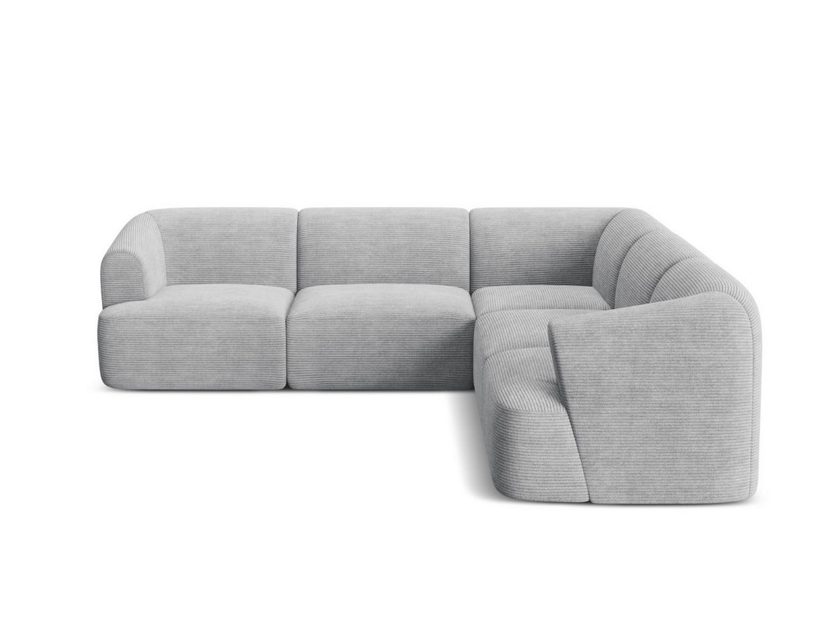 SYMMETRISCHES-MODULARES-ECKSOFA Campi aus Cord silber 6 Sitzplätze - Silberfarben, Textil (255/255cm) - Cosmopolitan Design