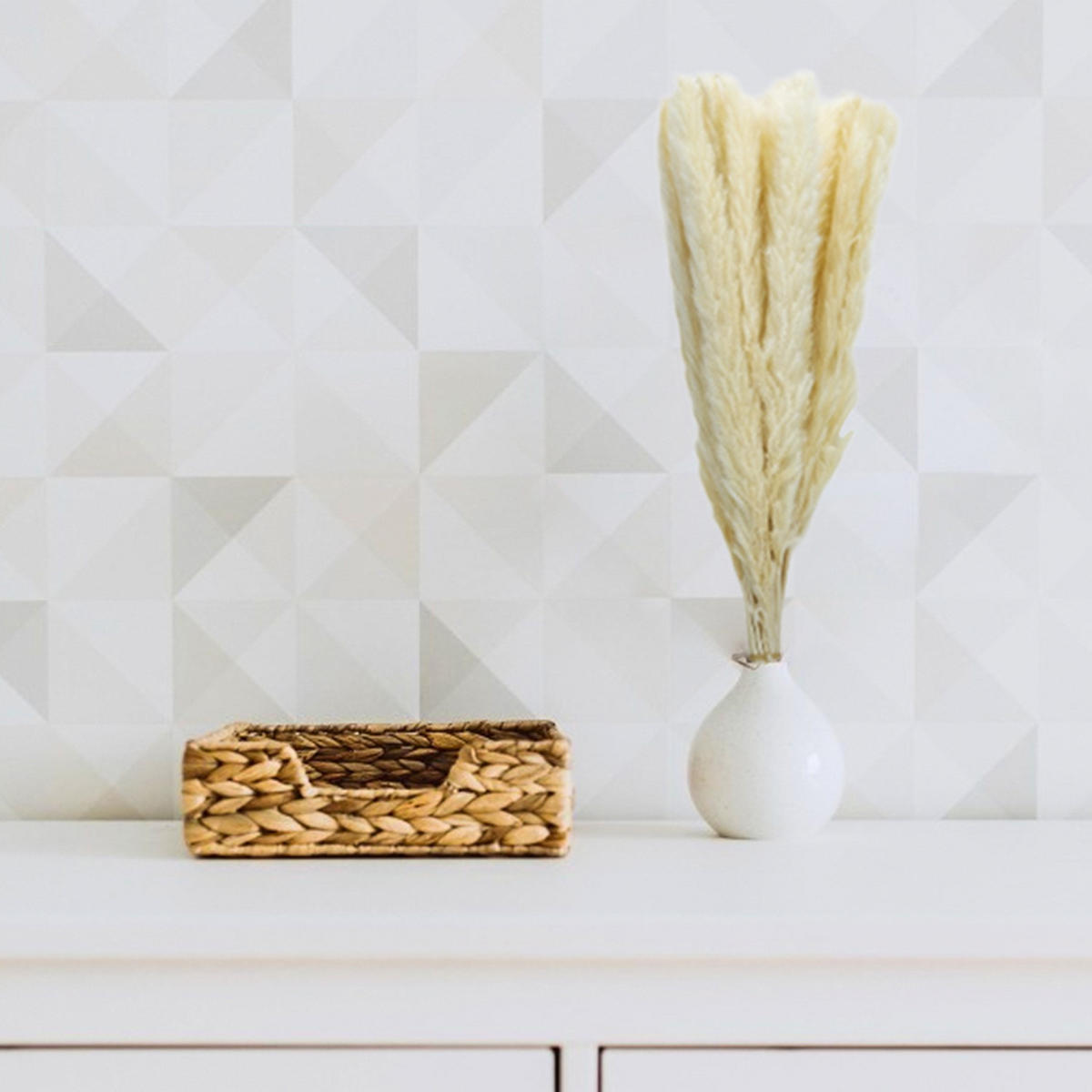 PAMPASGRAS Trockenblumen 30 Stück - Weiß, Naturmaterialien (5cm) - Intirilife