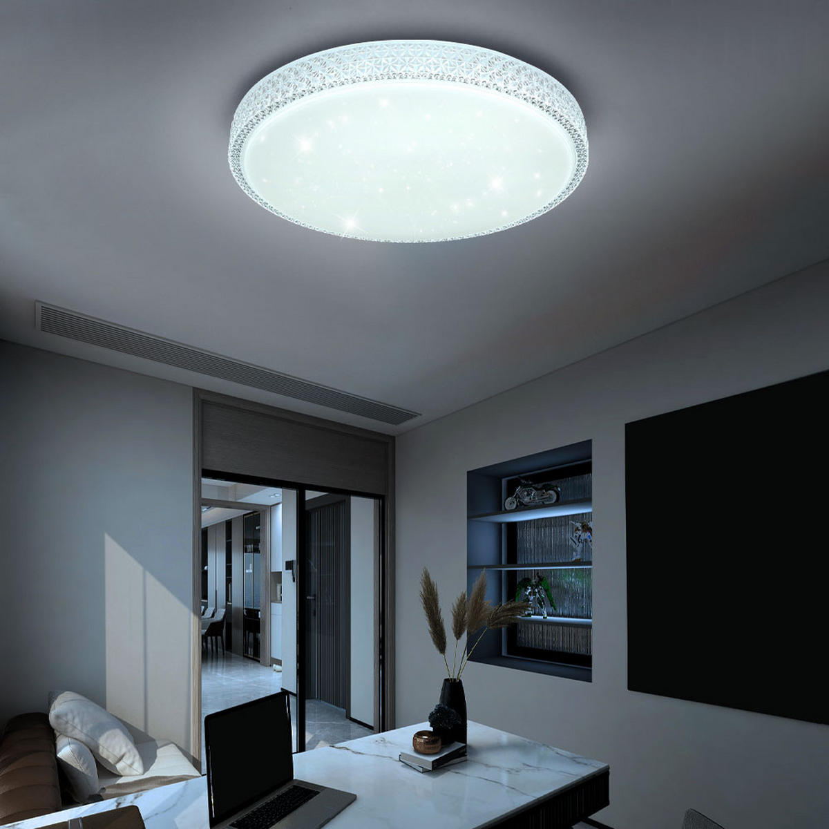 LED DECKENLEUCHTE Metall Acryl Weiß - Weiß, Metall (60/60/11cm) - Globo Lighting