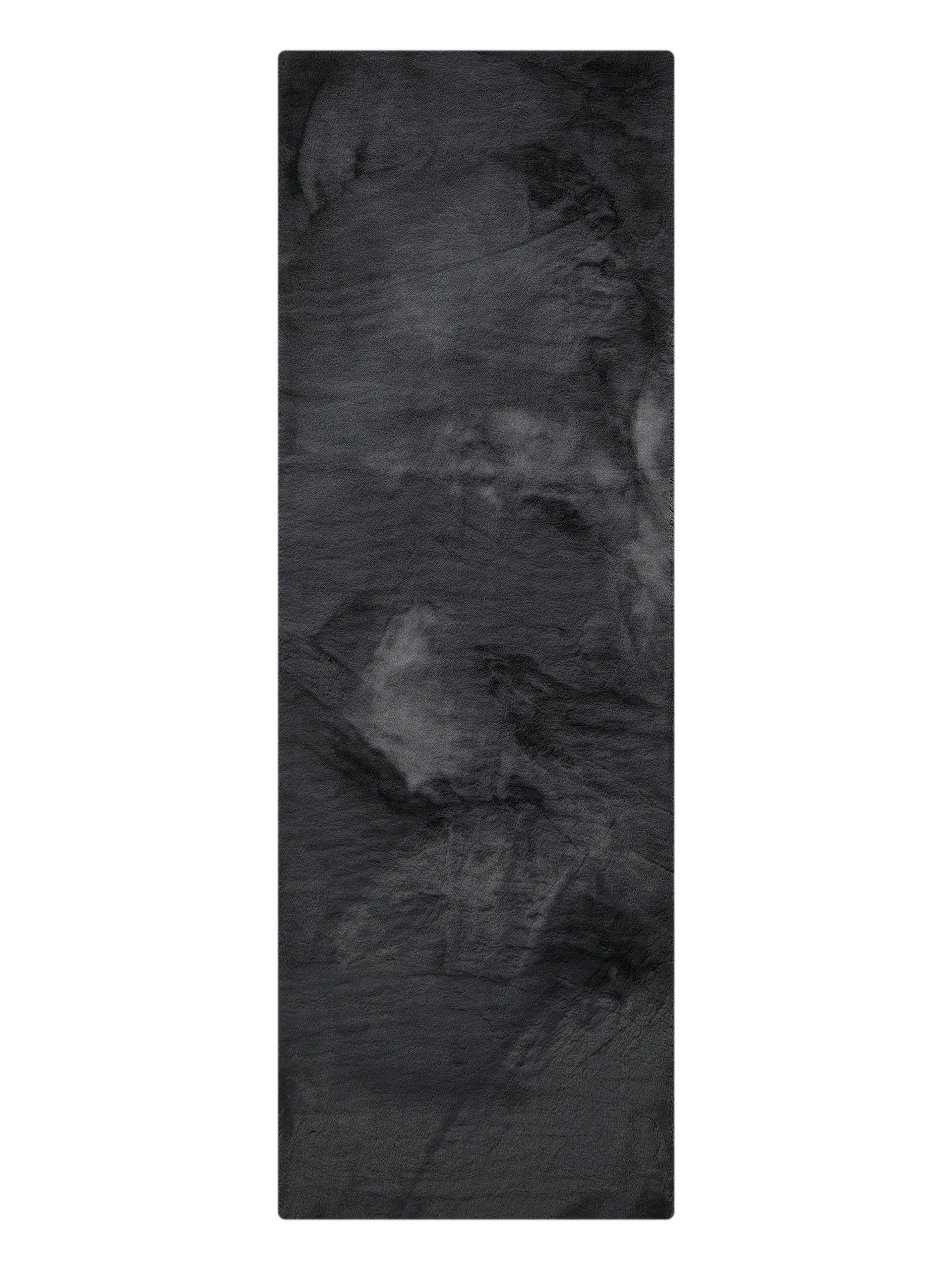 KUNSTFELL-TEPPICH Dave Anthrazit 80x240 cm - Anthrazit, Textil (80/240cm) - benuta Nest