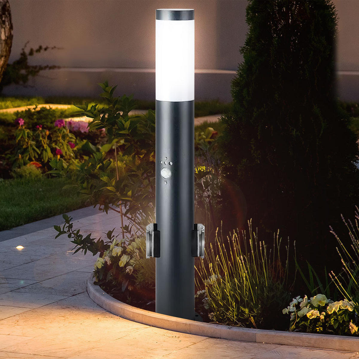 WEGELEUCHTE Metall Opal Weiß - Anthrazit, Metall (10/12.7/60cm) - Globo Lighting