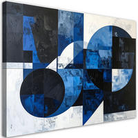 LEINWANDBILD 3D und geometrisch 90x60cm - Blau, Textil (90/60cm) - Feeby