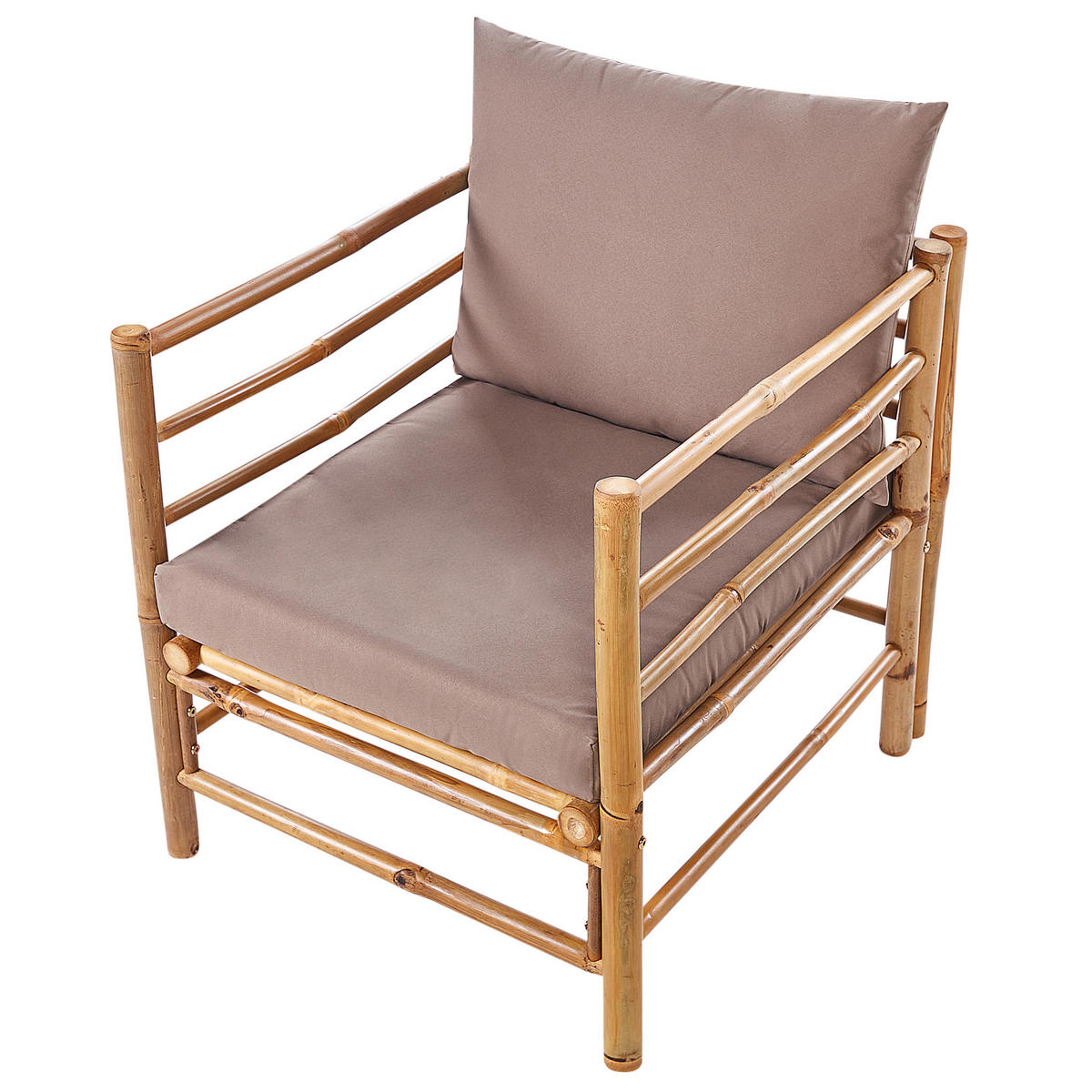 GARTENSTUHL Holz Taupe Cerreto - Hellbraun/Beige, Holz (63/80/68cm) - Beliani