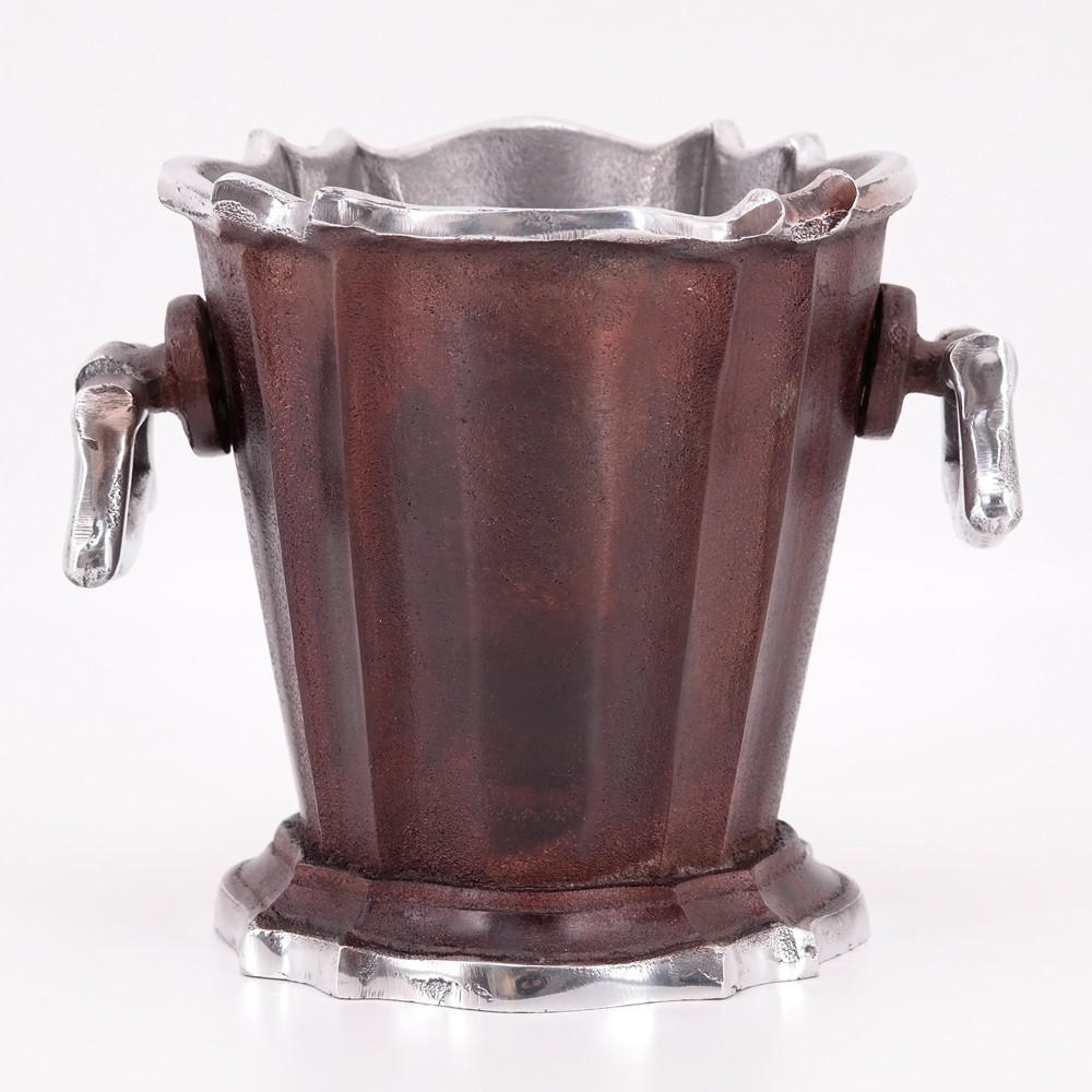 FLASCHENKÜHLER 16x18 cm, Aluminiumguss - Rostfarben, Metall (16/18cm) - PTMD Collection