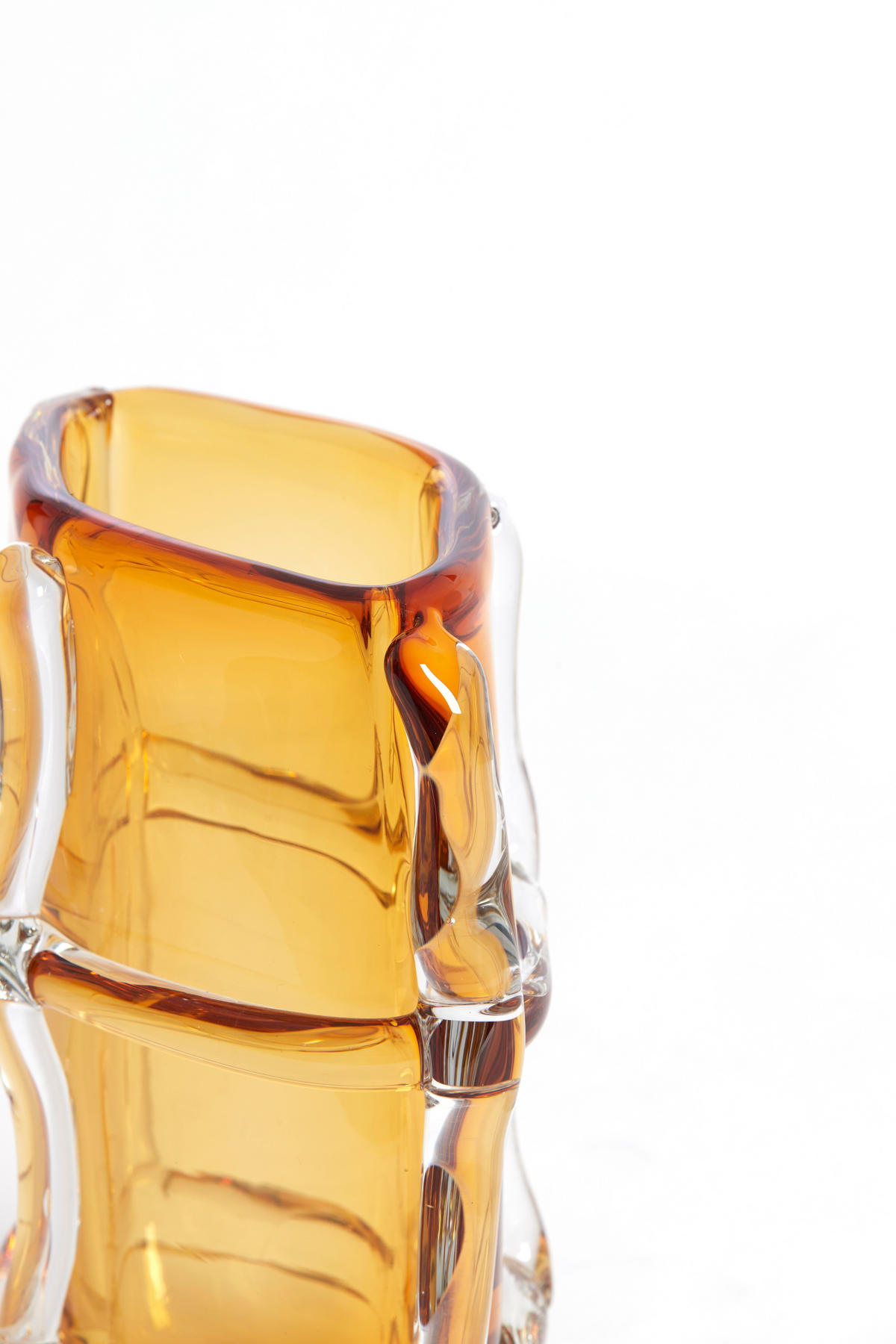 VAZE Ashoro Orange 19/14/22 cm - Orange, Glas (22cm) - Light & Living