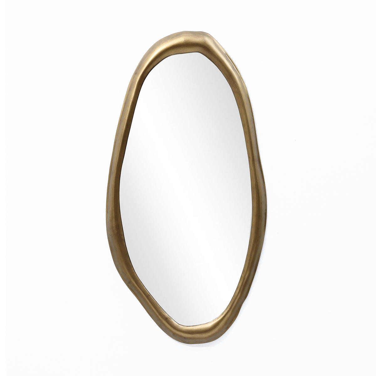 OVALER Wandspiegel 75 cm x 40 cm – Goldener Metallrahmen Geeignet für Wohnzimmer, Schlafzimmer, Badezimmer und Flur - Goldfarben, Glas (40/2.5/74cm) - Hometopia