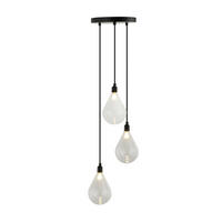 HÄNGELEUCHTE CELIA - Transparent, 3-flammig - Transparent, Glas (25/25/120cm) - Home Deluxe