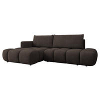 ECKSOFA Soffi, Seite: Links - Schwarz/Braun, Holz/Kunststoff (283/166cm) - MIRJAN24