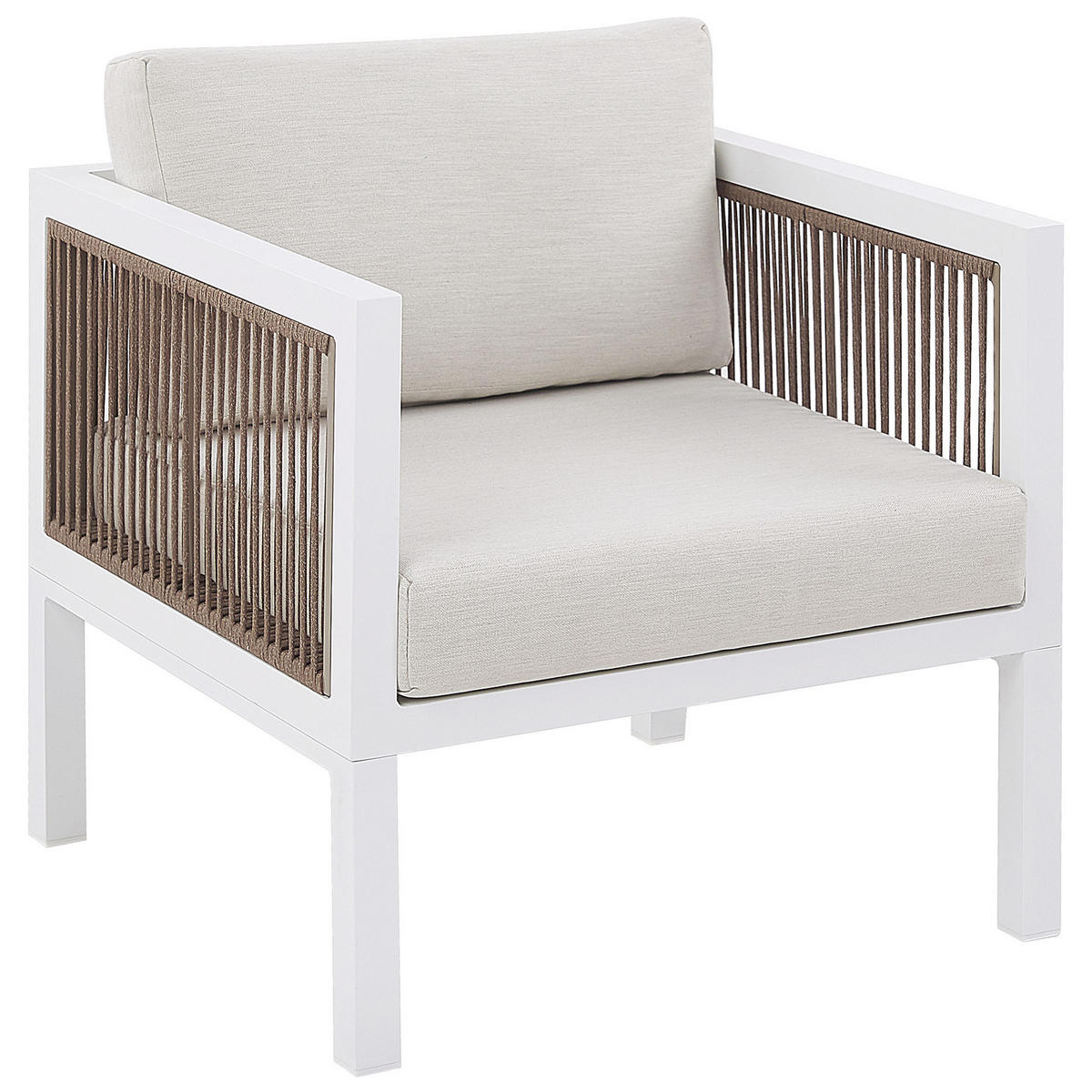 LOUNGE-SET 5-sitzer Aluminium Weiß Borello - Weiß, Metall - Beliani