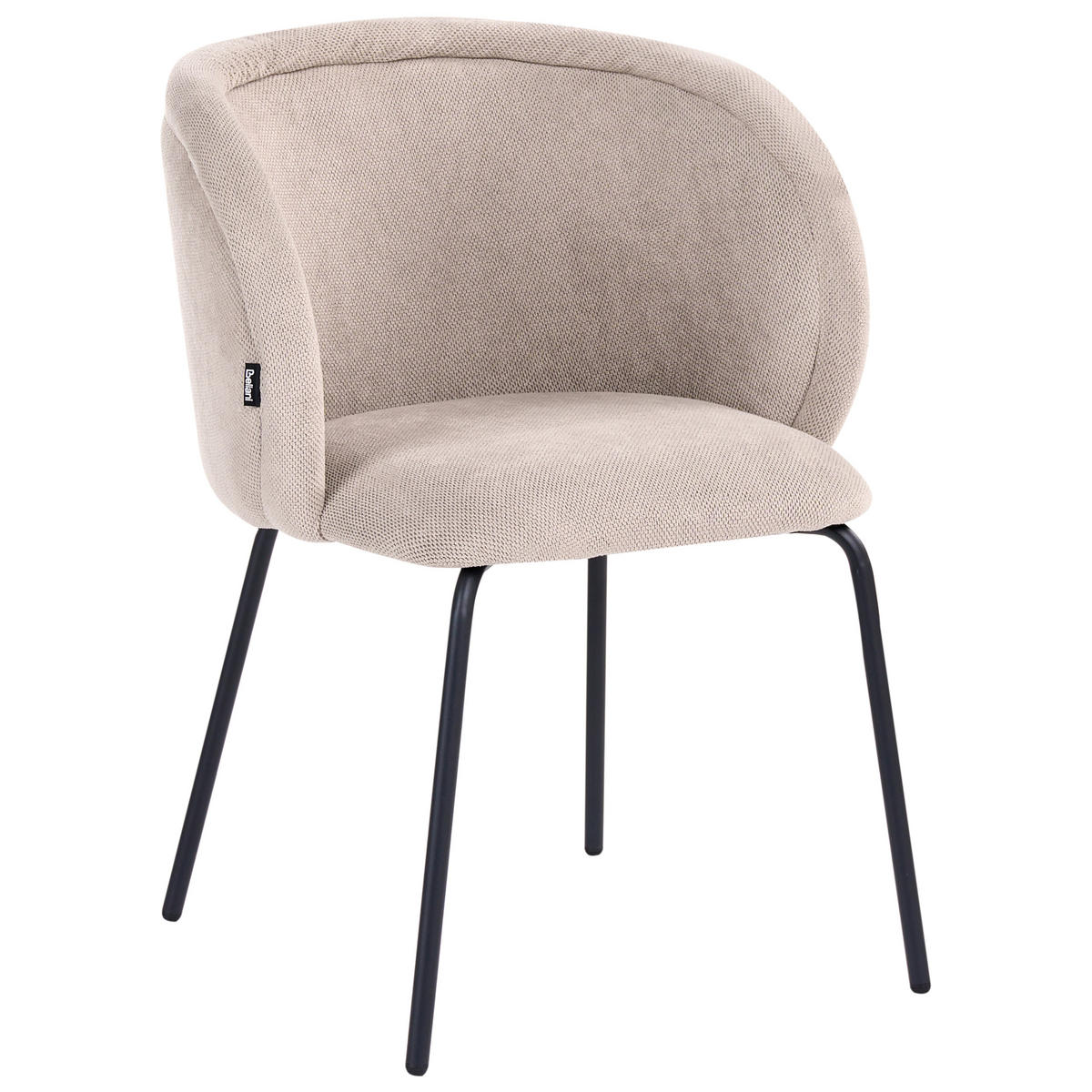 ESSZIMMERSTUHL 2er Set Stoff Taupe Sarasota - Taupe, Textil/Metall (60/79/60cm) - Beliani
