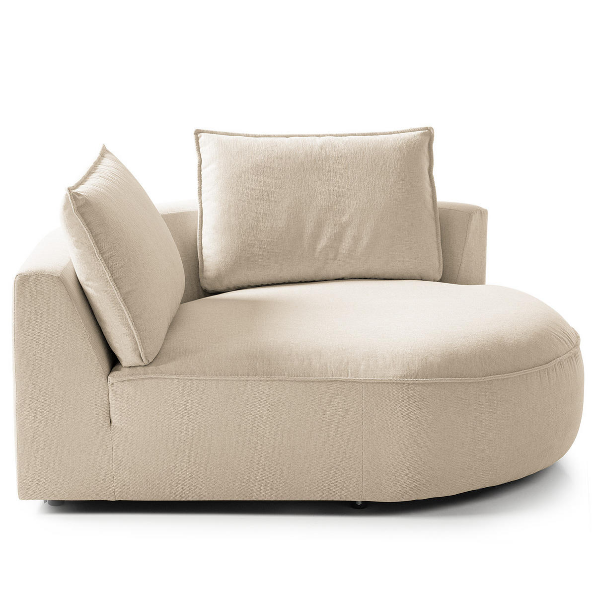 OTTOMANE - modular - Beige/Schwarz, Kunststoff/Textil (126/82/154cm) - home24