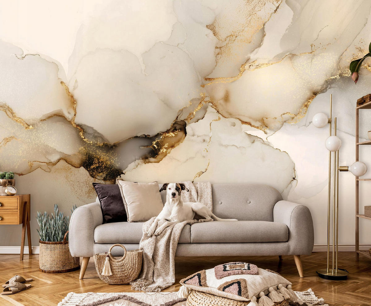 FOTOTAPETE Marmor Glamour Beige 400x280 cm - Multicolor, Papier (400/280cm) - Wallarena