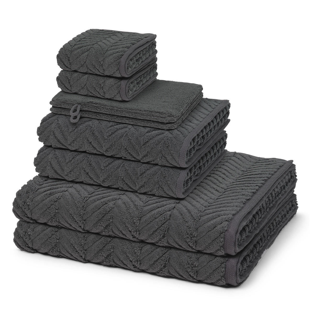 FROTTIERSET Sensual Skin Zopf 8-teilig - Dunkelgrau, Textil (50/100cm) - Ross