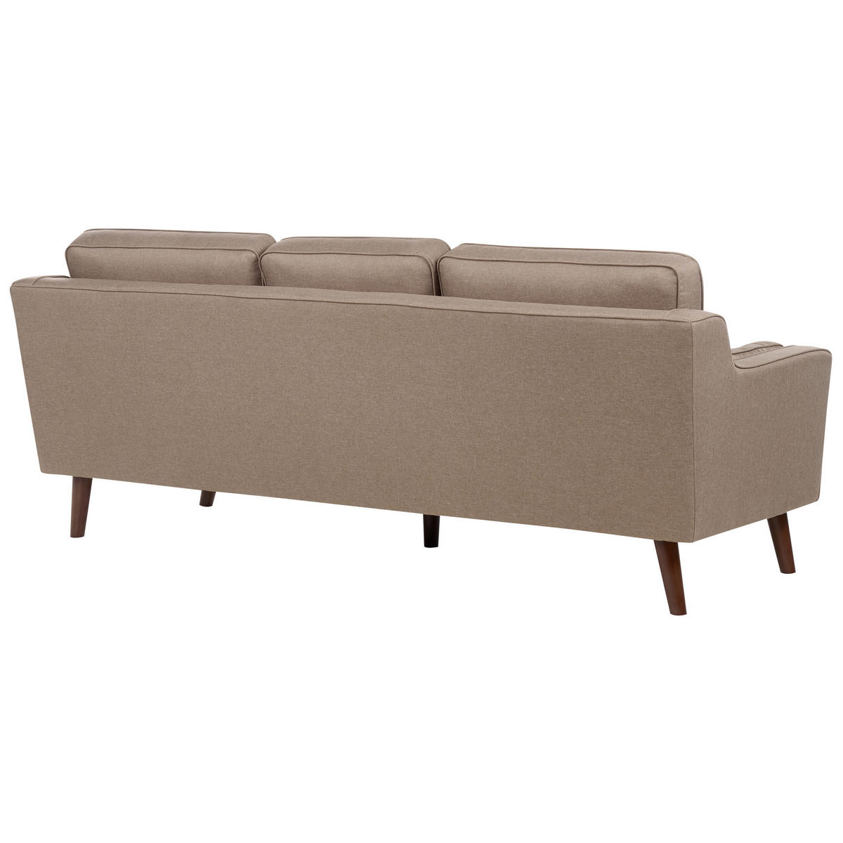3-SITZER-SOFA hellbraun Lokka - Hellbraun/Braun, Textil (204/85/83cm) - Beliani
