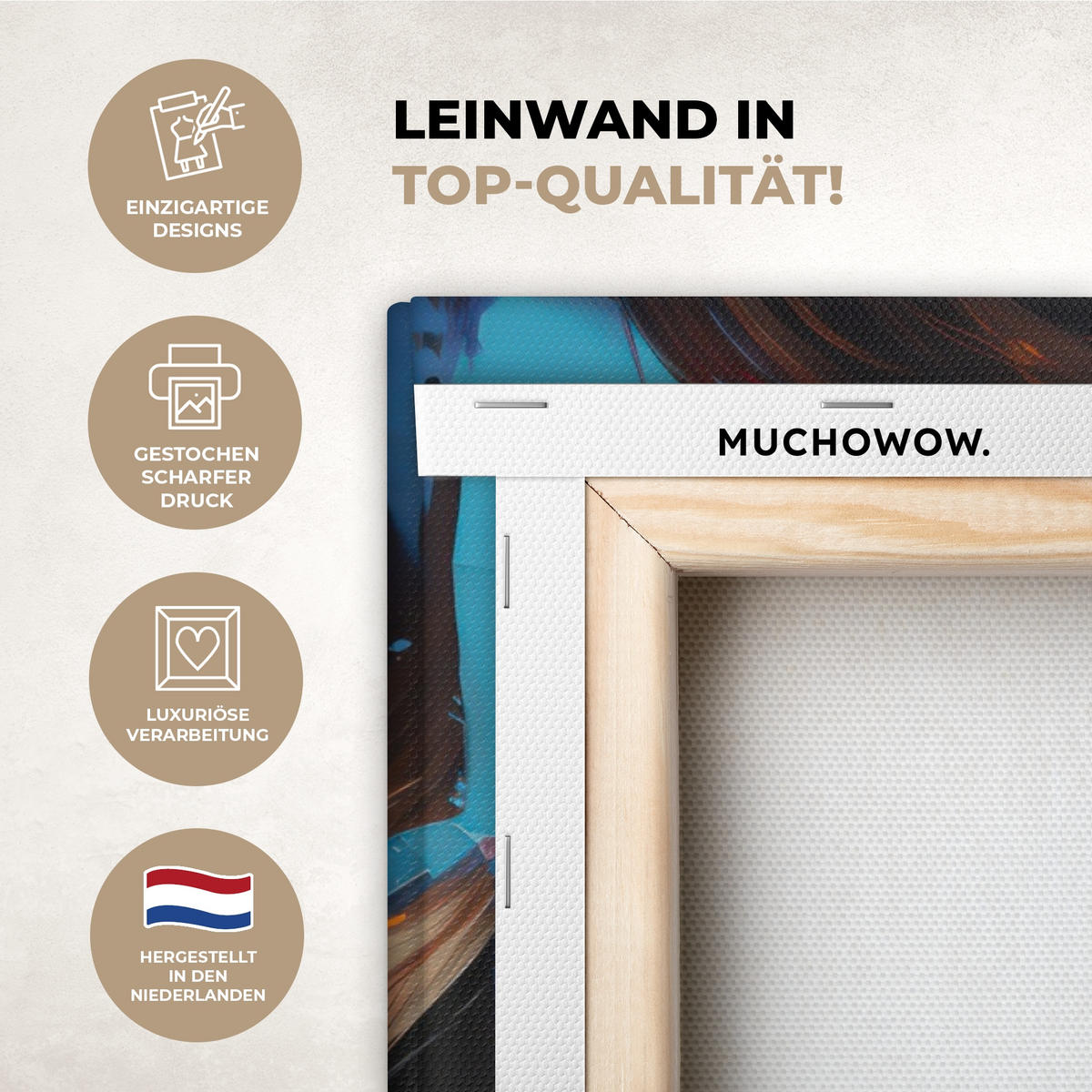 LEINWANDBILD Frau - Porträt - Farbenfroh - Kunst Wanddeko 40x60 cm - Multicolor, Textil (40/60cm) - MuchoWow