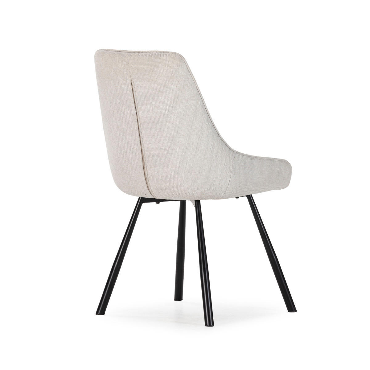 STÜHLE 4er-Set aus Stoff mit Metallbeinen 59/85,5/51,5 cm - Beige, Textil (59/85.5/54cm) - Calicosy