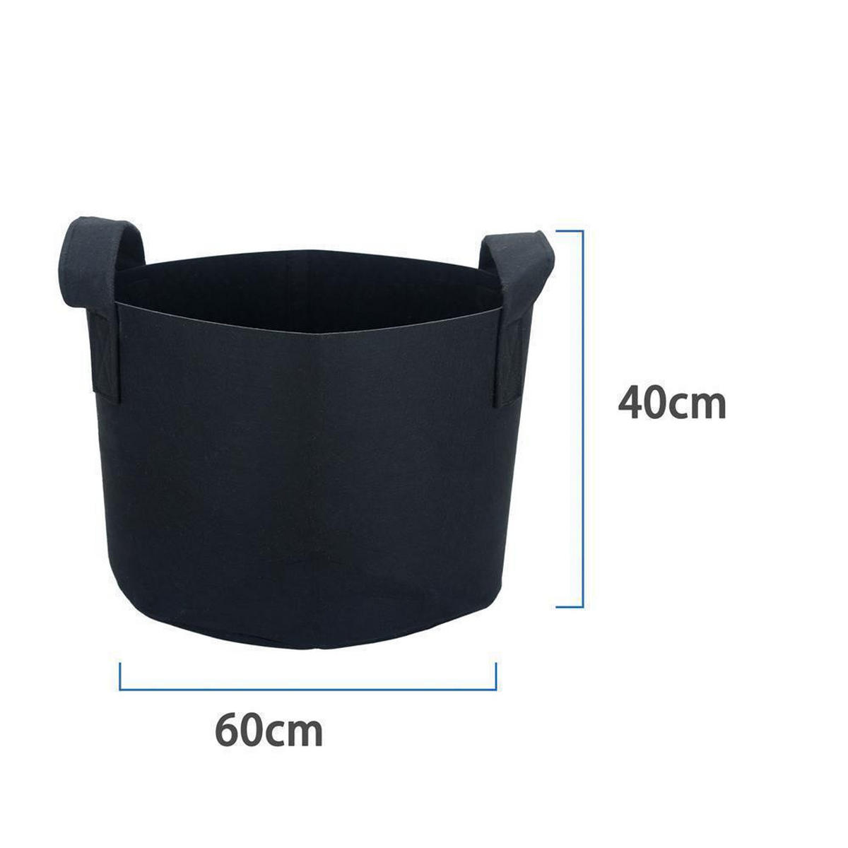 PFLANZSACK Vliesstoff 60/40 cm (2-tlg. Set) - Schwarz, Textil (40/60cm) - Intirilife