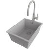UNTERBAUSPÜLE GRANIT London, 2-er set Grau 36/47 cm 1 Becken + Küchenarmatur 38/14 cm + Ablauf-Set ab 40er Unterschrank - Grau, Kunststoff (36/20/47cm) - Primagran