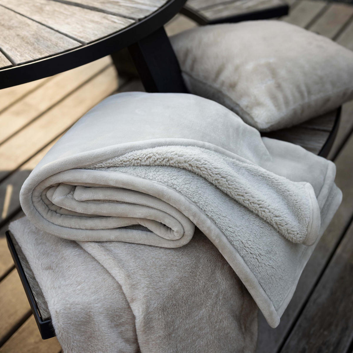 WURFDECKE Michka leinen 240 x 220 cm - Braun, Textil (220/240cm) - Vivaraise