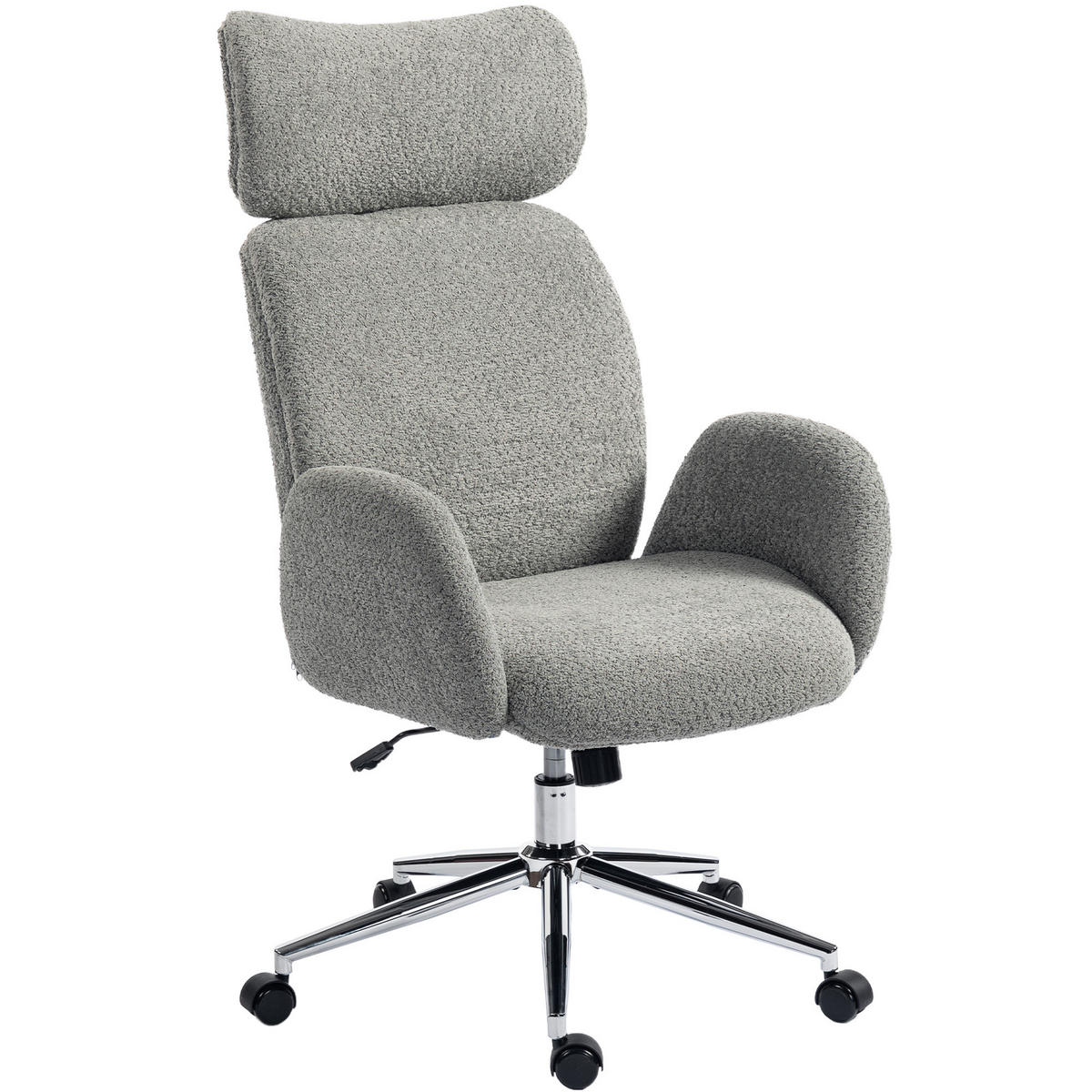DREHSTUHL verstellbare Kopfstütze ergonomisch Kippfunktion höhenverstellbar Dunkelgrau - Grau, Kunststoff (65/123/75cm)