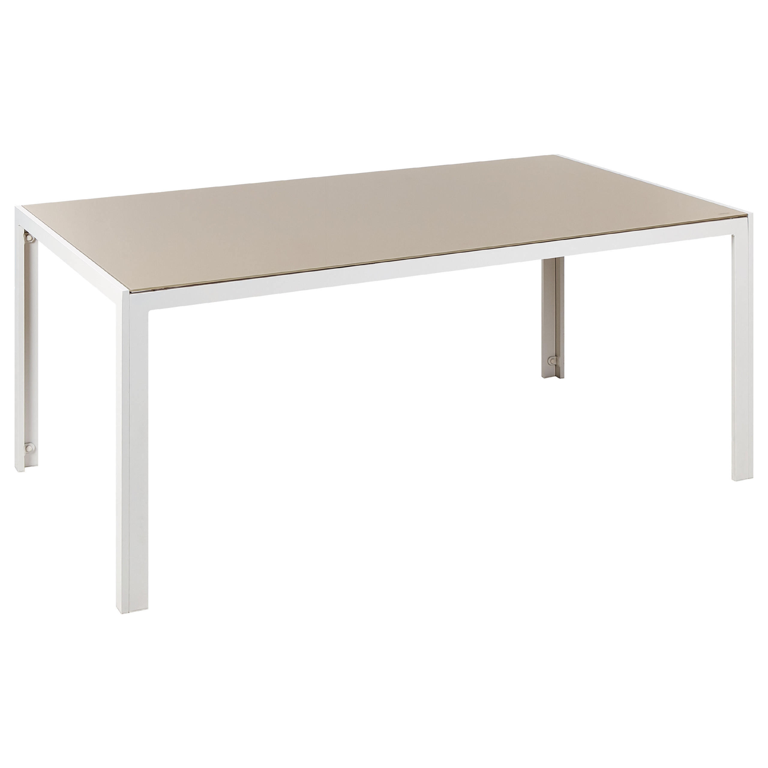 VRTNI STOL staklo bež 160/90 cm Catania - bež, staklo (160/91/71cm) - Beliani
