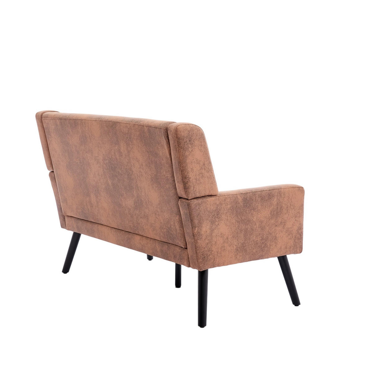 2-SITZER-SOFA Massivholz,dicke Schaumfüllung,PU-Leder,Braun - Braun, Textil (119/88/75cm) - LVHOM