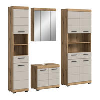 BAD-SET SCOUT 4-tlg. (B/H/T: ca. 201/191/34 cm) in Evoak Oak Nachbildung/- - Eichefarben, Holz (201/191/34cm)