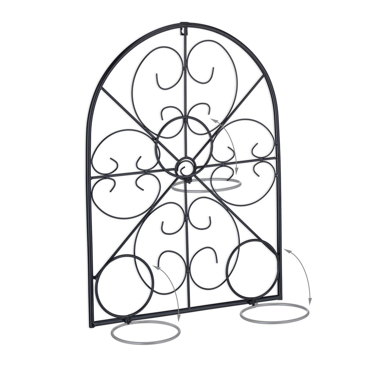 BLUMENTOPFHALTER - Schwarz, Metall (43/60/14.5cm) - Relaxdays