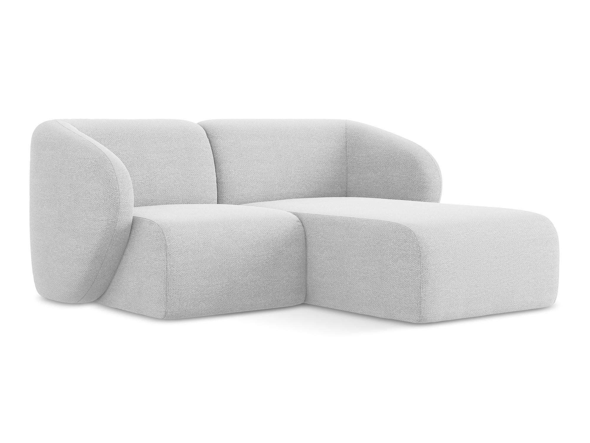 ECKSOFA Rechts Bouclé Stoff Grau - Silberfarben/Schwarz, Holzwerkstoff/Kunststoff (178/166cm) - Makamii