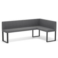 ECKBANK rechts SANA U Webstoff glatt, 168/128 cm Dunkelgrau - Dunkelgrau, Textil/Metall (128/168cm) - Idohome