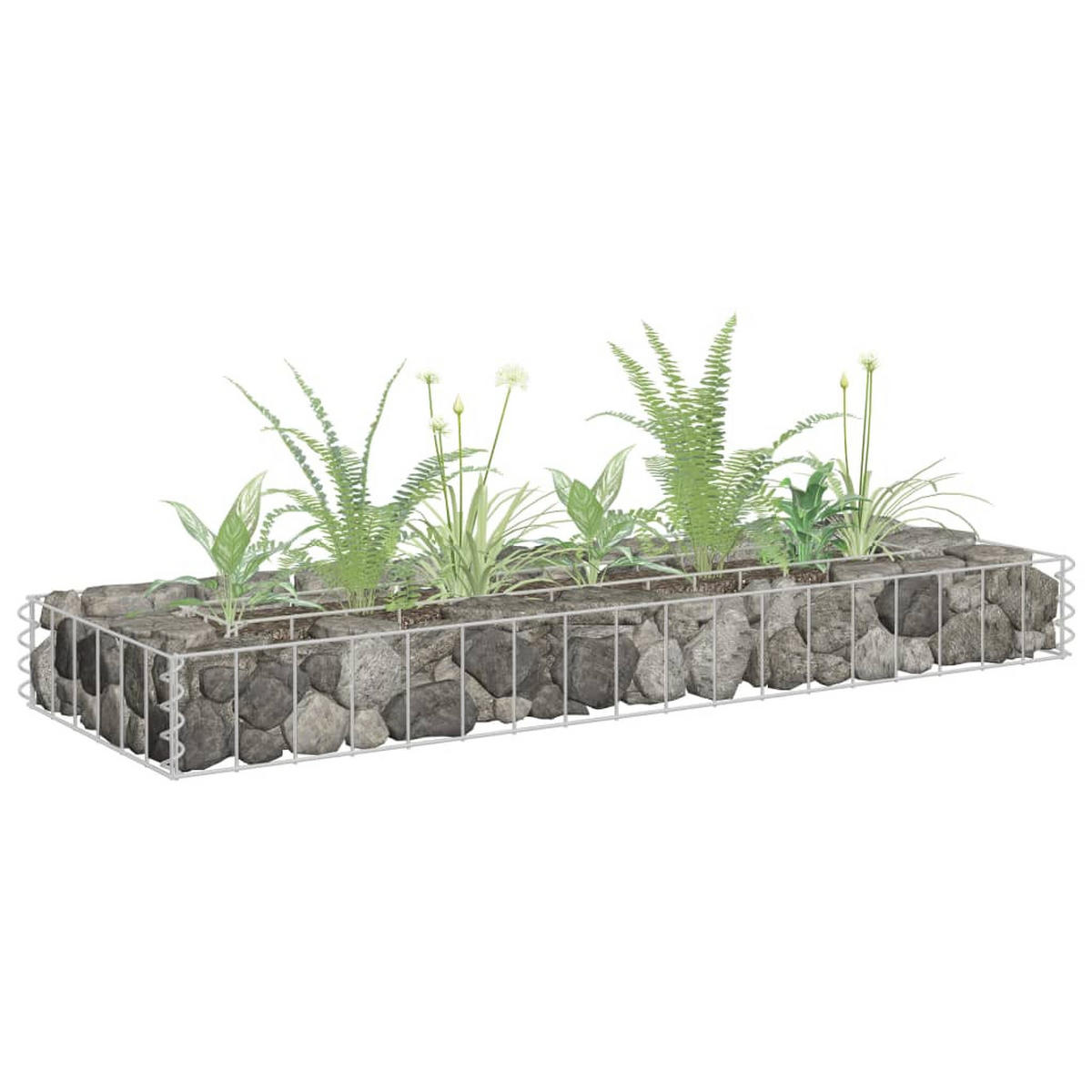 GABIONEN-HOCHBEET Verzinkter Stahl 90x30x10 cm - Silberfarben, Metall (90/10/30cm) - furnicato