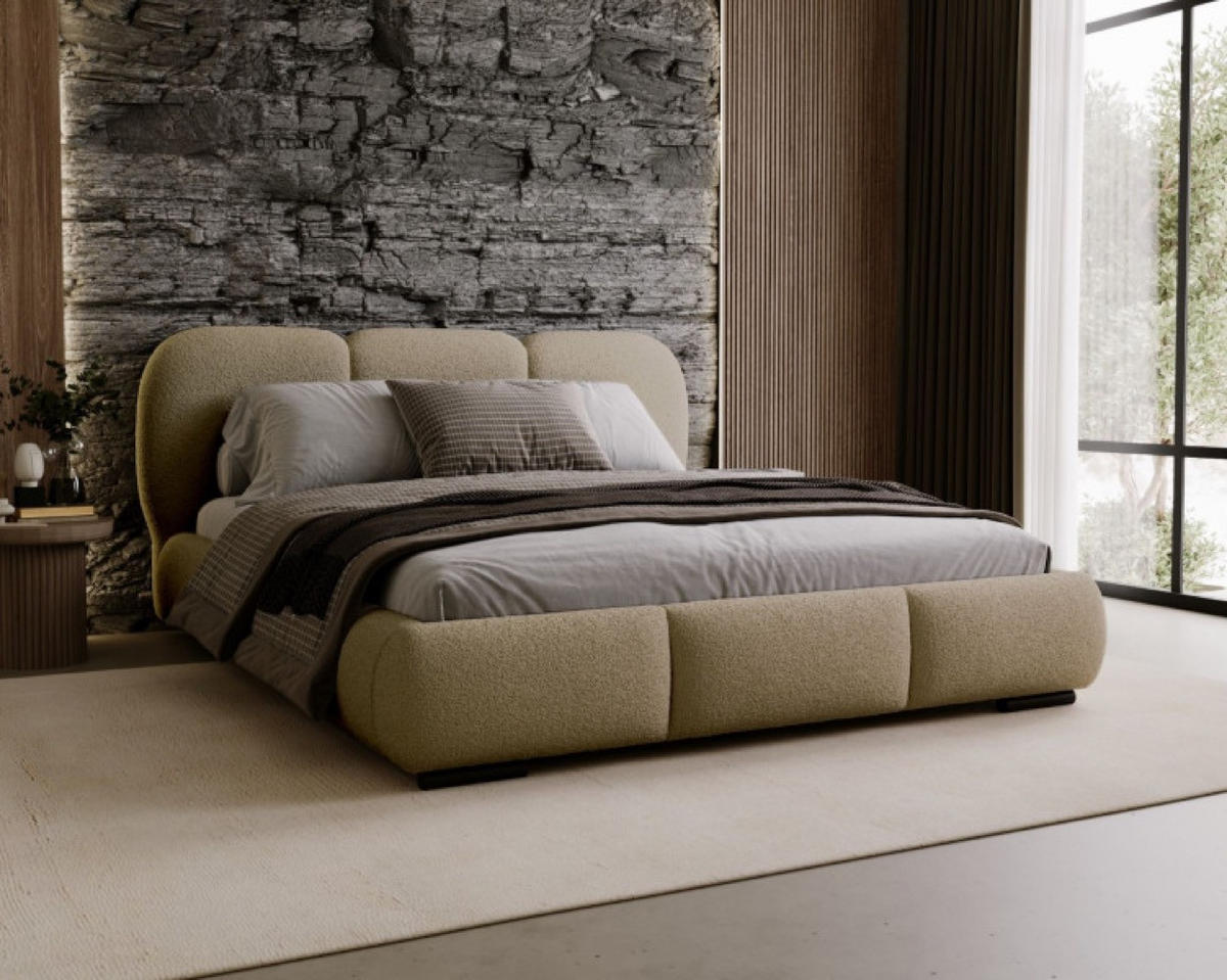 BETT Ciemnobeige ROZA Mit Bettkasten 200x200 cm - Beige, Textil (200/200cm) - Sepro Meble