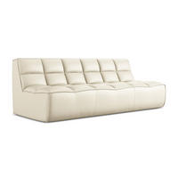 3-SITZER SOFA Kunstleder Beige - Beige/Creme, Leder/Kunststoff (210/75/93cm) - Makamii