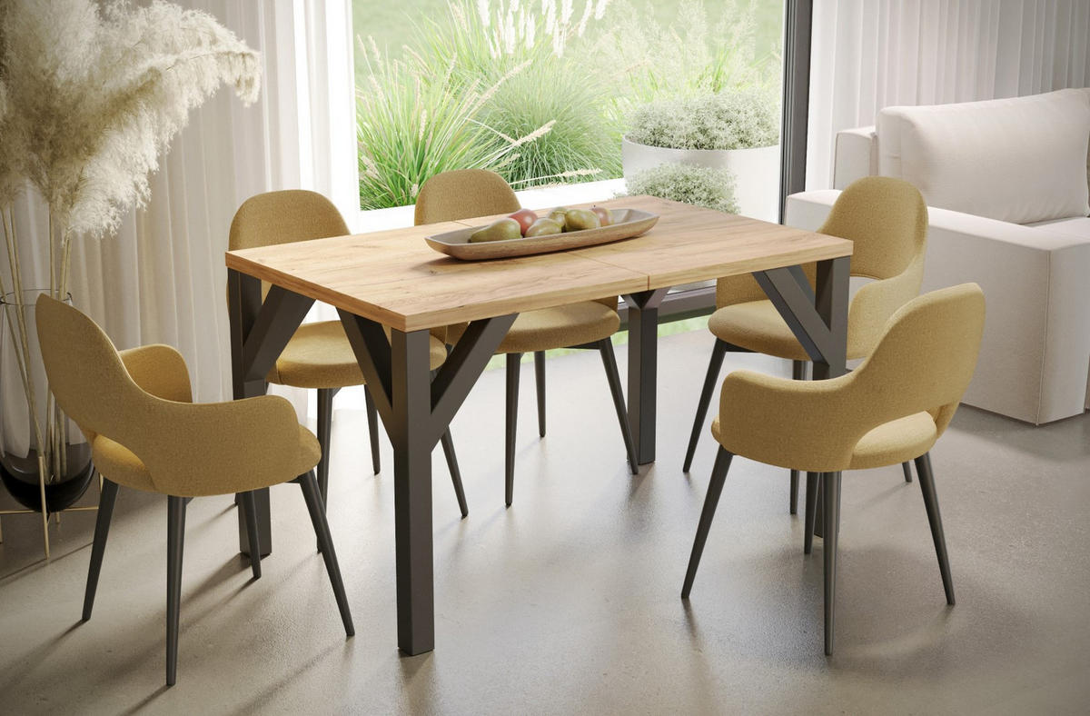 ESSTISCH Baltika ausziehbar bis 185 cm - Eiche Bianco, Holzwerkstoff (130/90/75cm) - Endo-Moebel