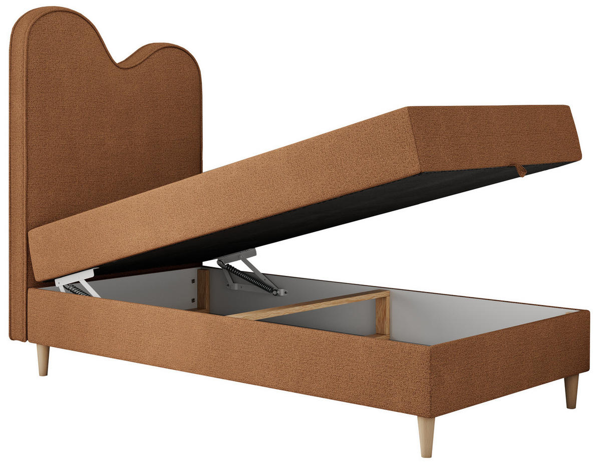 BOXBETT FLOW 90/180 Orange Struktur - H3 - Orange, Holz/Textil (90/180cm) - MKS