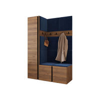 MOBILIER PENTRU HOL Orion IX - albastru/culoare lemn de nuc, material plastic/compozit lemnos (124/186/46cm) - MIRJAN24