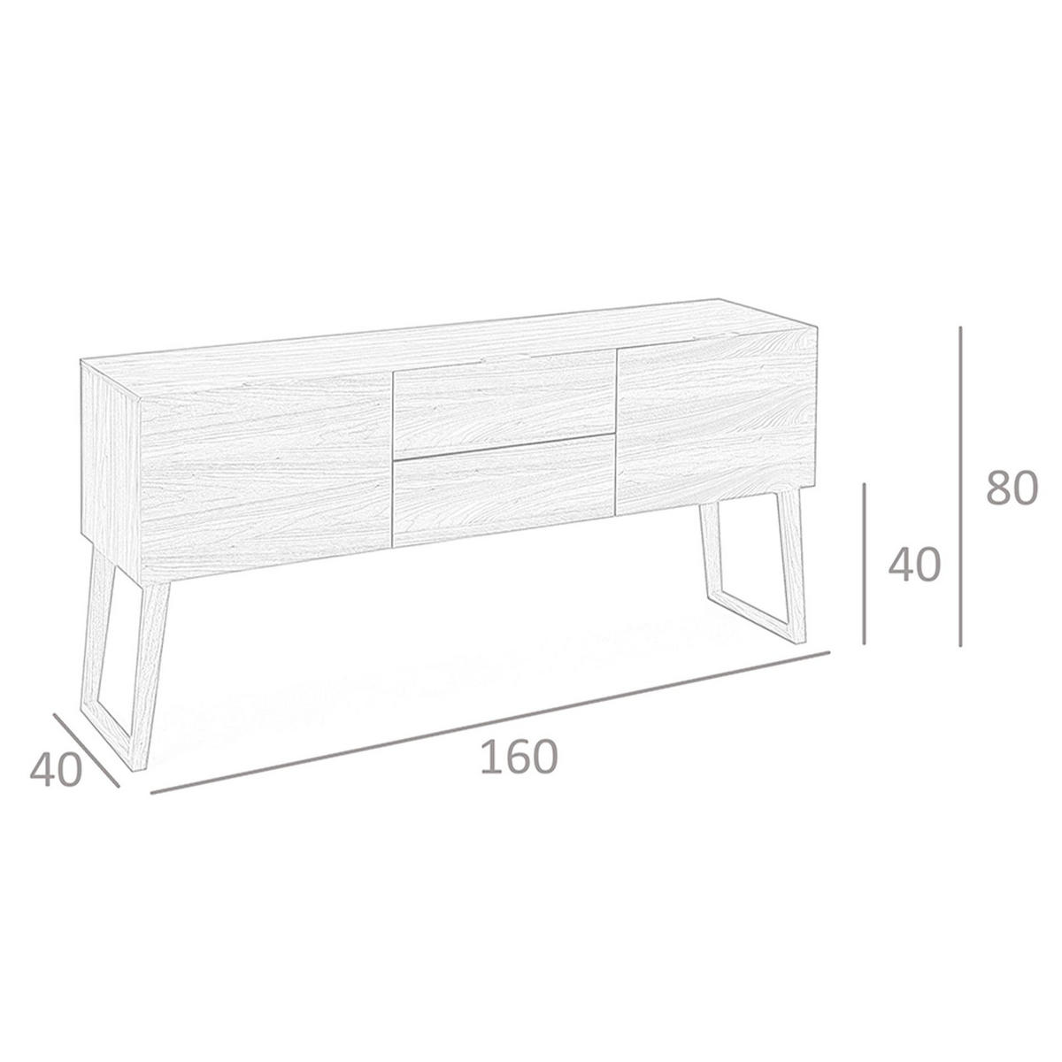 SIDEBOARD Anrichte Nussbaum 160/40/80 cm - Walnussfarben, Holz (160/80/40cm) - ANGEL CERDA
