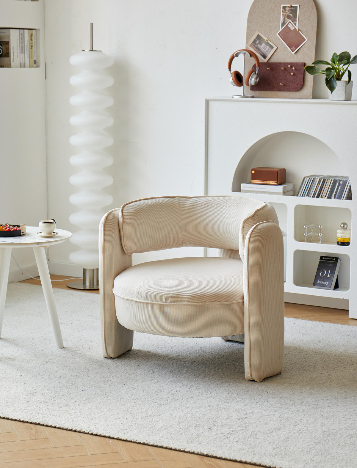 SESSEL Samt Beige - Beige, Textil (85/71/79cm) - Nordlys