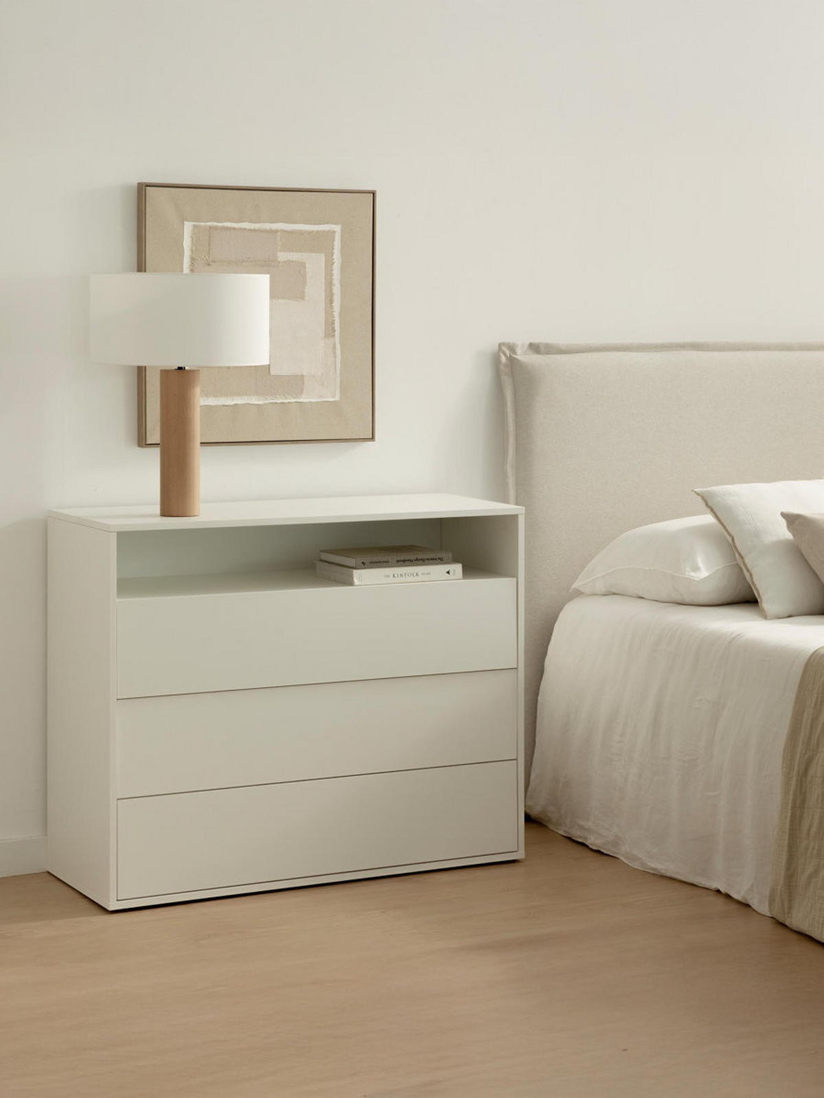 KOMMODE Hegas Weiß 103.5 cm x 83.8 cm - Weiß, Holzwerkstoff (103/83/40cm) - Kenay Home