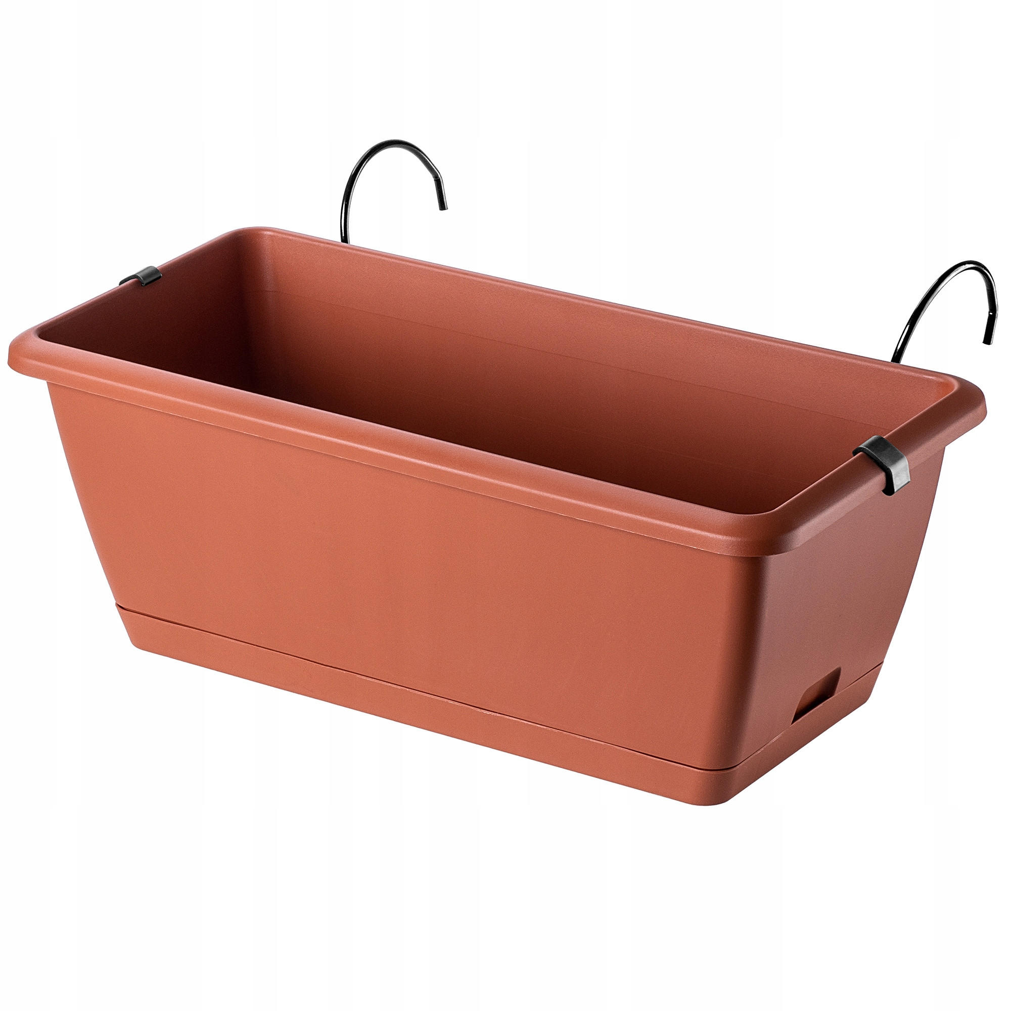 BALKONKASTEN 40 cm mit Griffen, Terrakotta - Terra cotta, Kunststoff (19/40cm) - KADAX