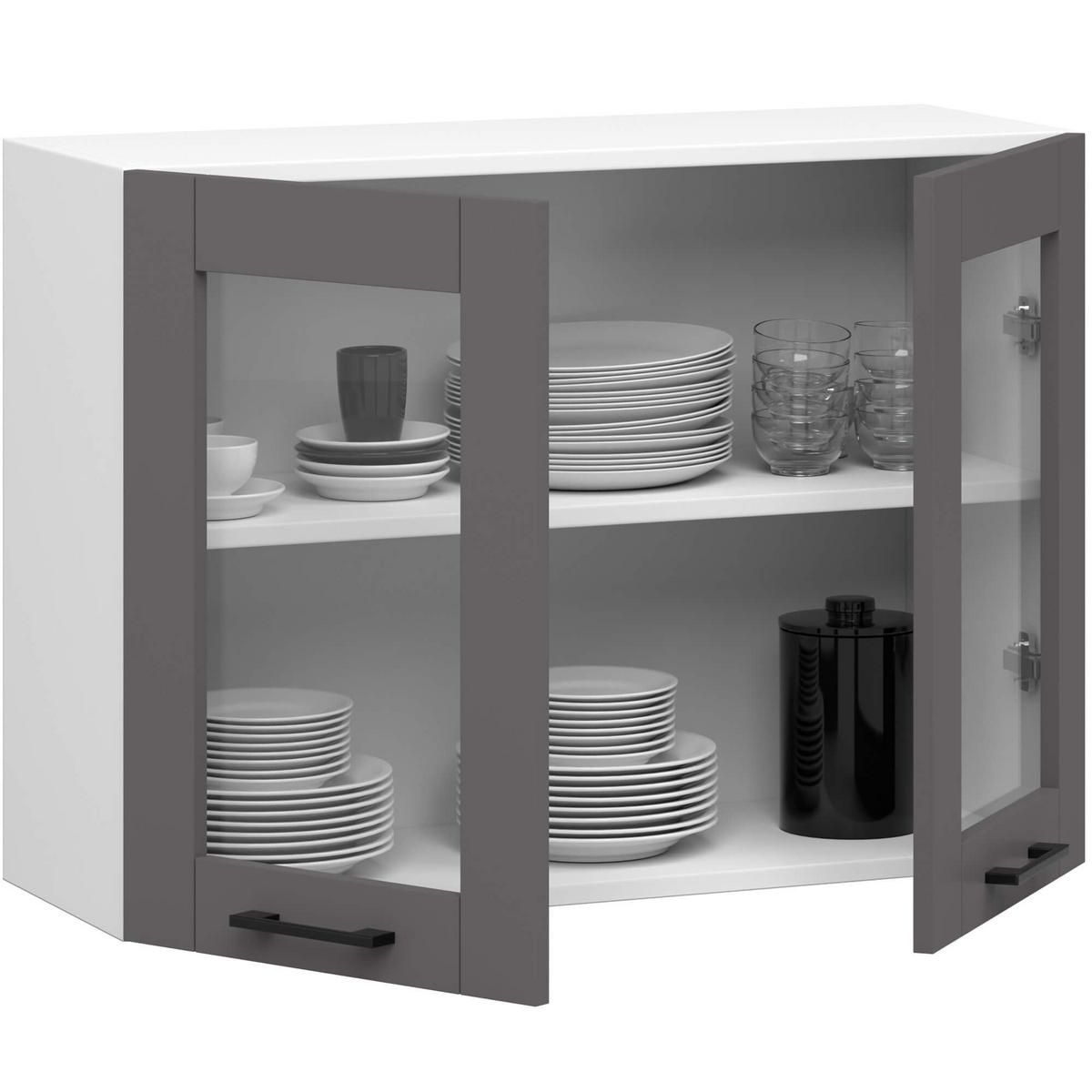 HÄNGESCHRANK Weiß, Graphit Grau 58/80/30,5 - Weiß/Grau, Holzwerkstoff (80/58/30cm) - RAUMHIRSCH FURNITURE