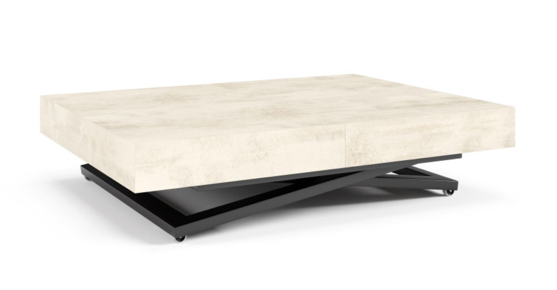 TISCH Weiß SIENNA Modern U-Förmige Beine Chromix - Weiß, Holzwerkstoff (80/80/80cm) - Sepro Meble