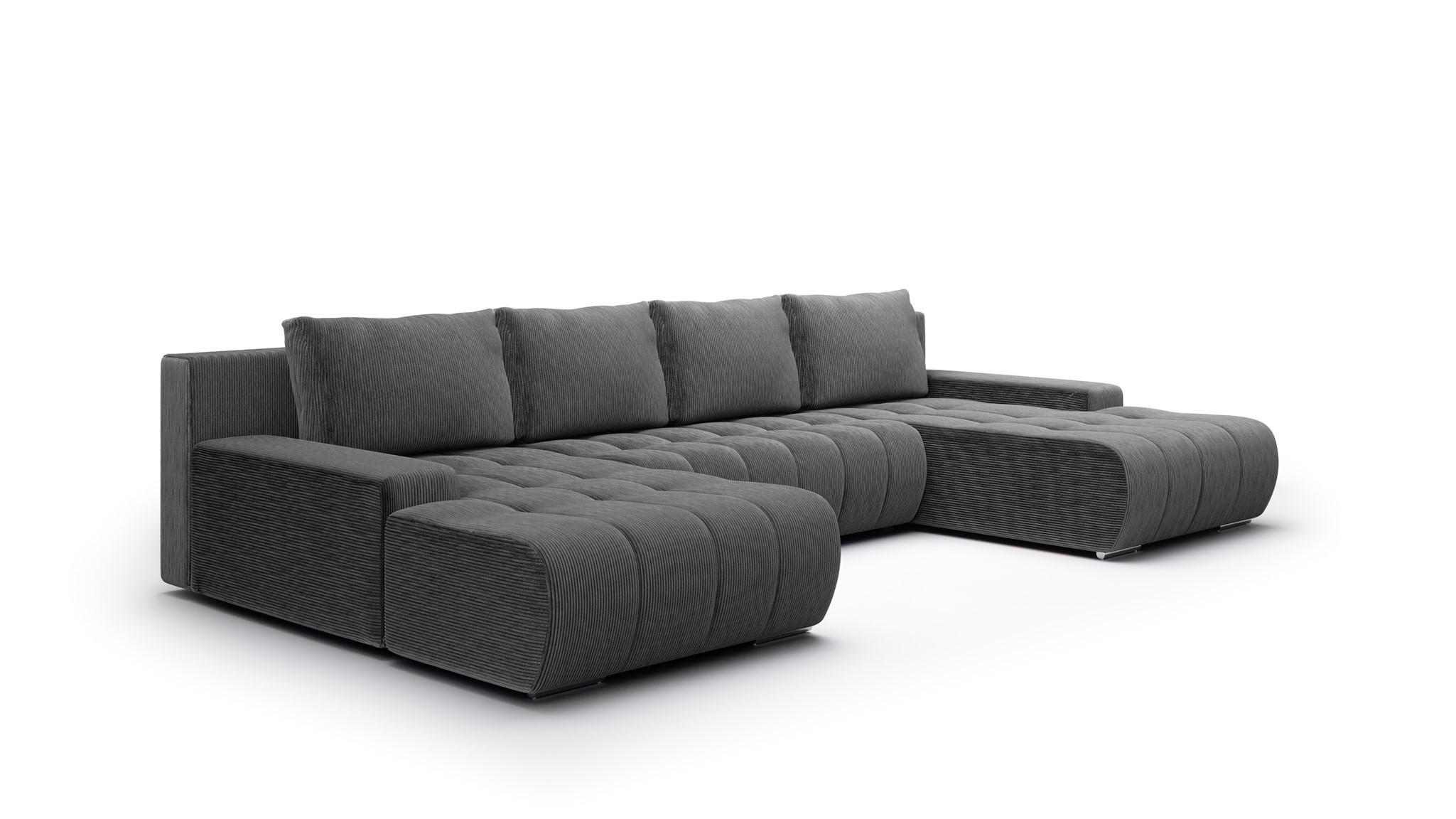 WOHNLANDSCHAFT Vogar In Poso - Anthrazit, Holzwerkstoff/Textil (350/85/185cm) - Fun Möbel