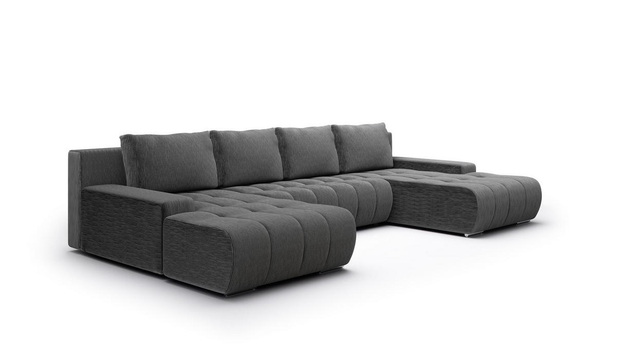 WOHNLANDSCHAFT Vogar In Poso - Anthrazit, Holzwerkstoff/Textil (350/85/185cm) - Fun Möbel