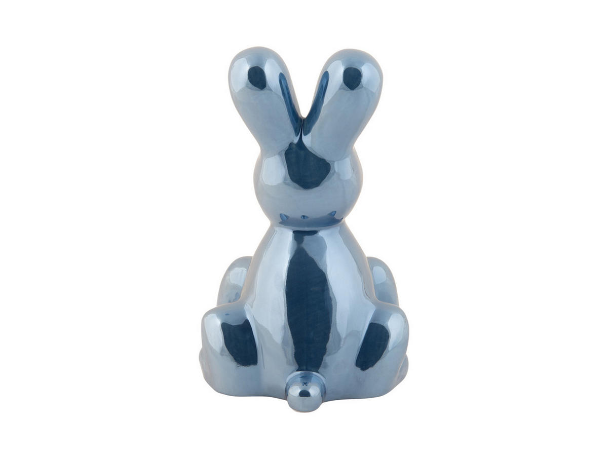 SKULPTUR Balloon Bunny 10/9/15 cm - Blau, Keramik (9/15/10cm) - Present Time