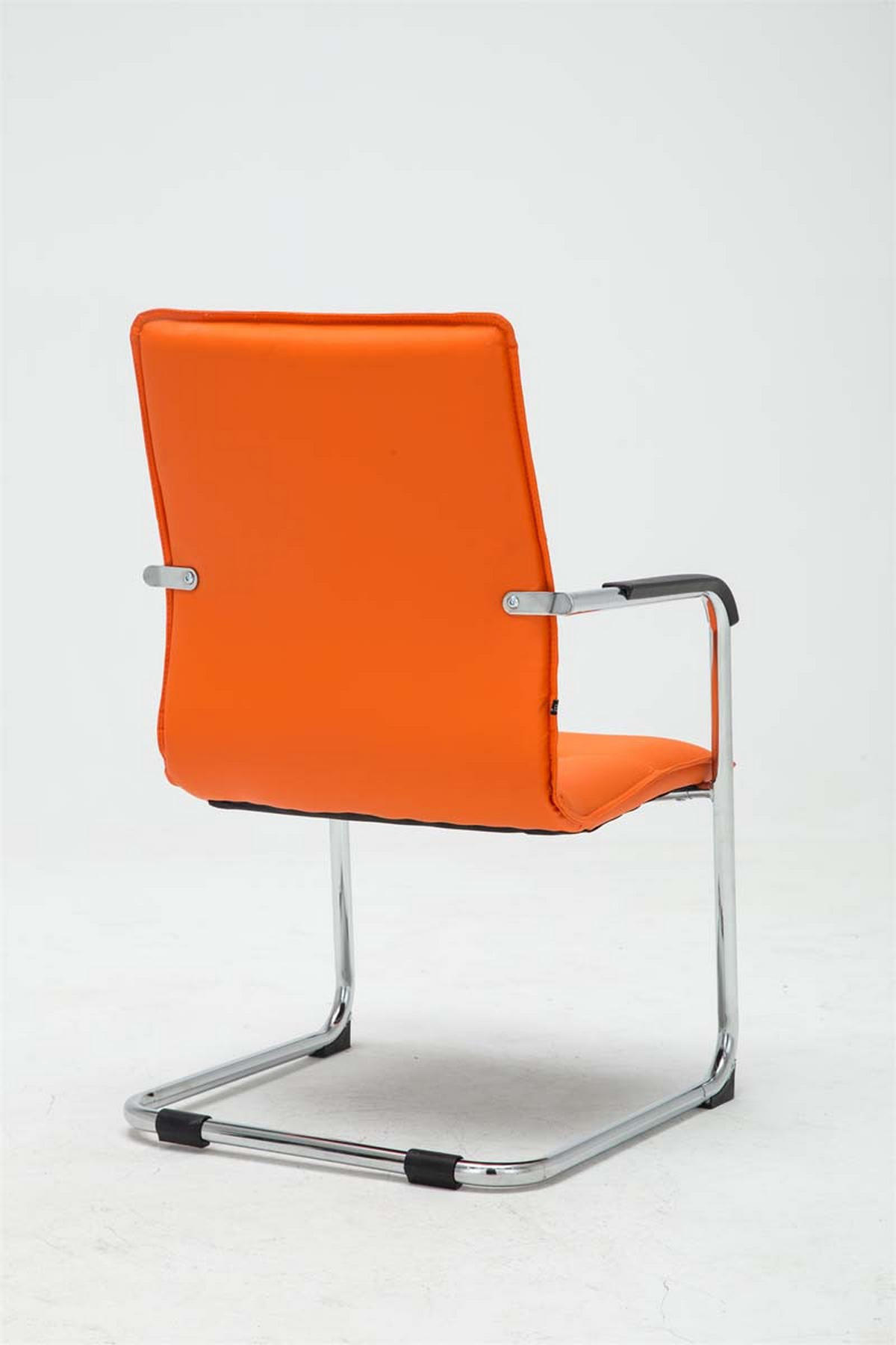 BESUCHERSTUHL 2er-Set SEATTLE 92x56x60 cm Orange Kunstleder - Orange, Leder/Metall (56/92/60cm) - DELUKE
