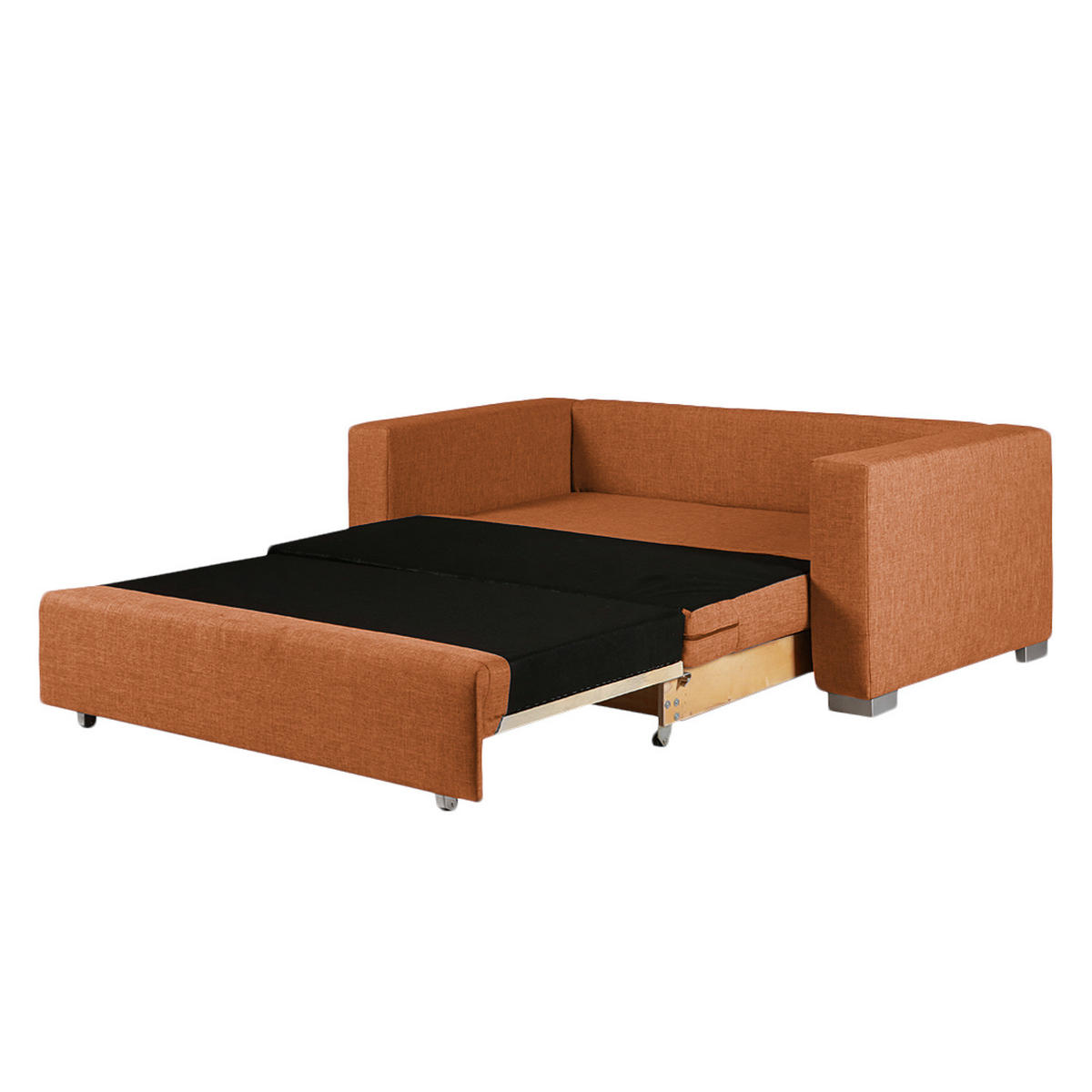 SCHLAFSOFA - Silberfarben/Orange, Textil (173/90/90cm) - home24