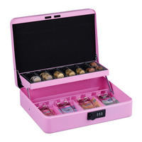 POKLADNIČKA na euro mince - ružová, kov/plast (30.5/8.5/25cm) - Relaxdays